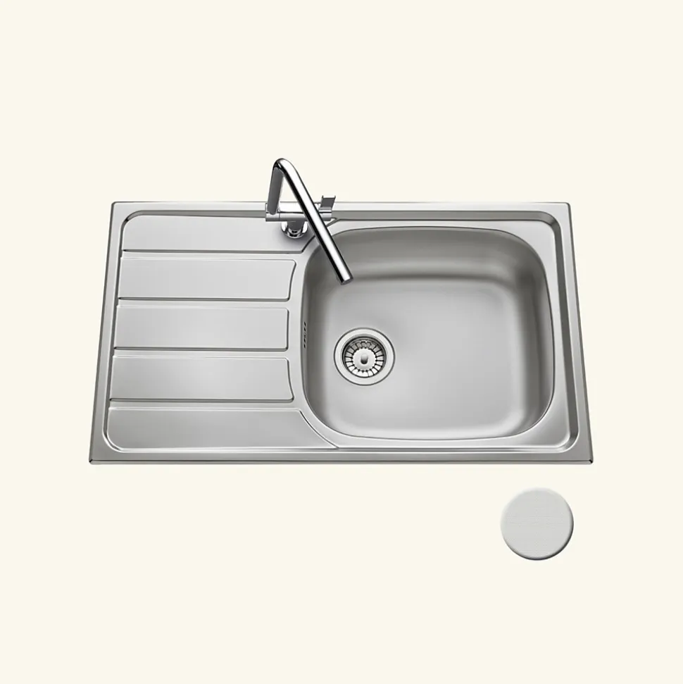 Évier inox mini structure Luisina ROCK 1 grand bac 1 petit égouttoir