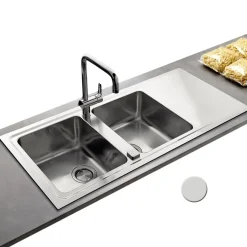 Évier inox mini structure Luisina FAGOTTO 2 bacs 1 égouttoir
