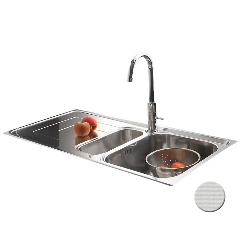 Évier inox mini structure Luisina DEBUSSY 1 bac et demi - 1 égouttoir