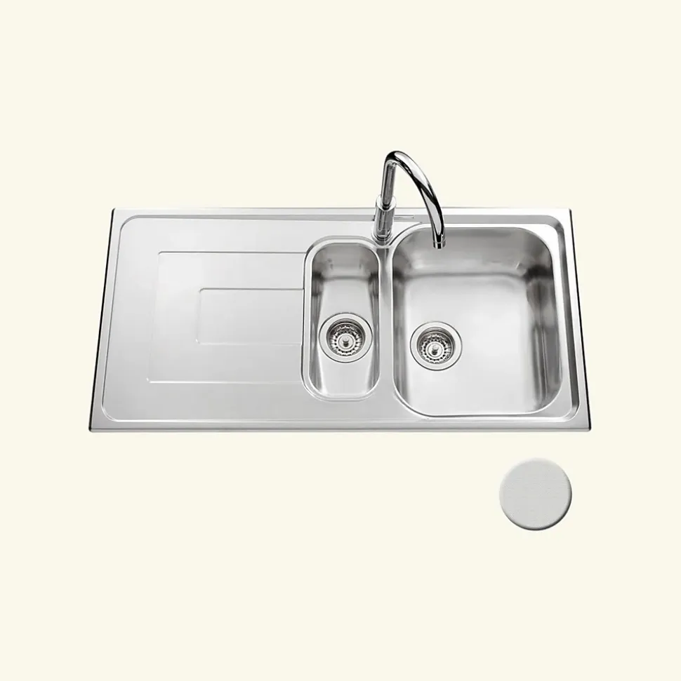 Évier inox mini structure Luisina DEBUSSY 1 bac et demi - 1 égouttoir