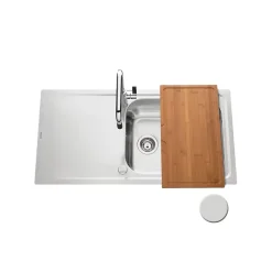 Évier inox mini structure Luisina FAGOTTO 1 grand bac 1 égouttoir