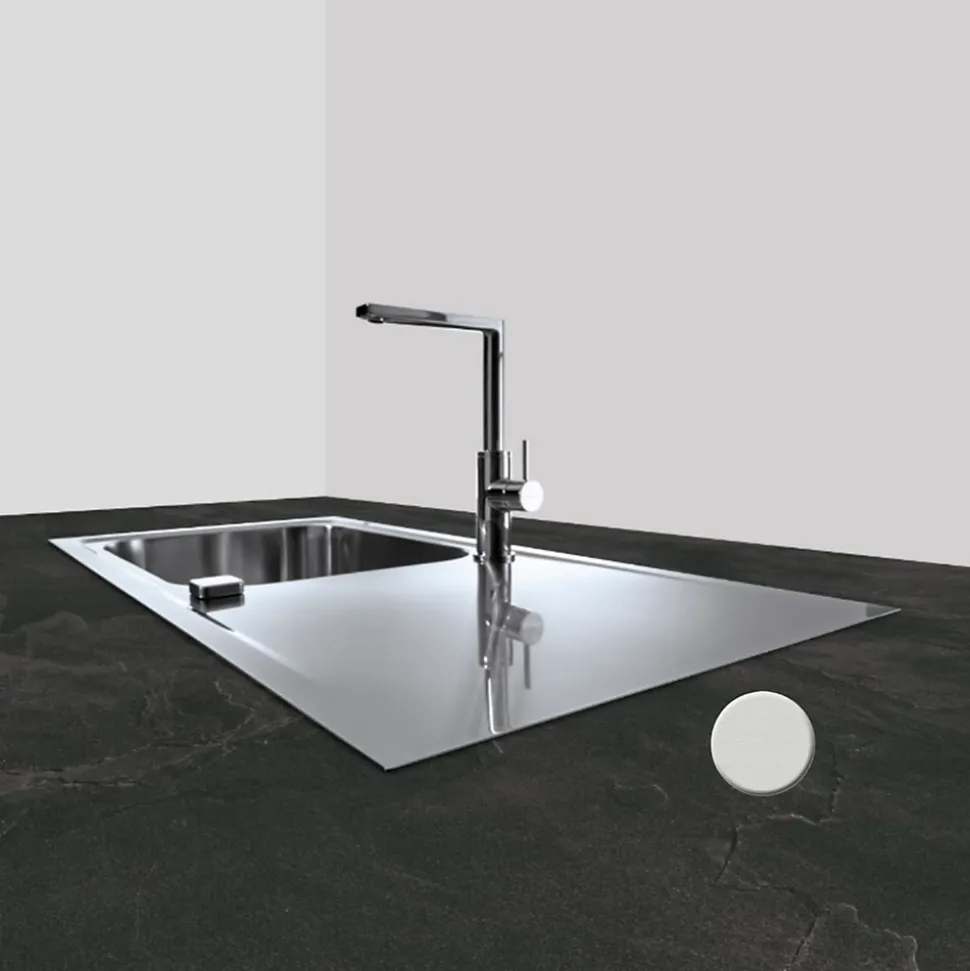 Évier inox mini structure Luisina FAGOTTO 1 grand bac 1 égouttoir