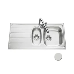 Évier inox mini structure Luisina ROCK 1 bac et demi - 1 égouttoir
