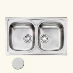 Évier inox nid d'abeille SCALDIS 2 bacs