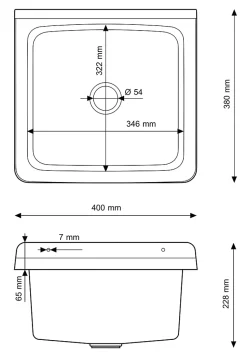 Évier Orta Granitan pour Garage, Buanderie Noir 1 pièce