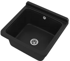 Évier Orta Granitan pour Garage, Buanderie Noir 1 pièce