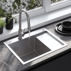 Évier Rea Fin Brush Nickel 62x48x18,5cm