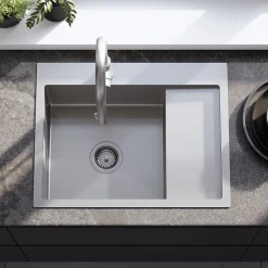 Évier Rea Fin Brush Nickel 62x48x18,5cm