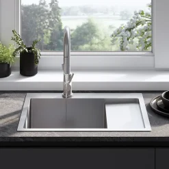 Évier Rea Fin Brush Nickel 62x48x18,5cm