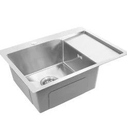 Évier Rea Fin Brush Nickel 62x48x18,5cm