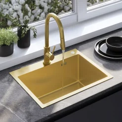 Évier Rea Liam Brush Gold 58x45x18,5cm