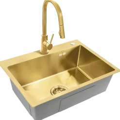 Évier Rea Liam Brush Gold 58x45x18,5cm