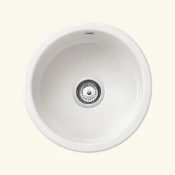 Évier rond céramique blanc Sanindusa VALET 1 bac 44.5 cm