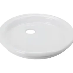 Évier rond extra-plat hauteur 70mm diamètre 43,5cm à encastrer par dessus en céramique traditionnelle SANINDUSA Plano blanc