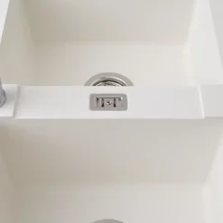 Évier résine blanc PLUTON 2 bacs 1 égouttoir