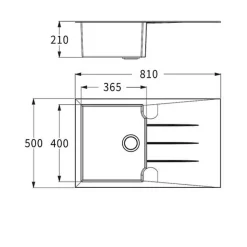 Évier résine blanc TUNIA 1 bac 1 égouttoir