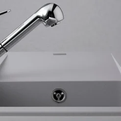 Évier résine gris clair Ewi ZIGGY 1 bac 1 égouttoir