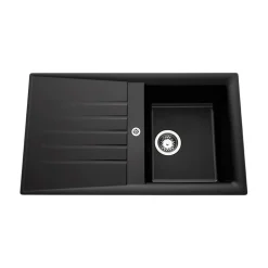 Évier résine noir Ewi EMERAUDE 1 bac 1 égouttoir