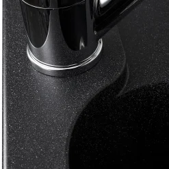 Évier résine noir moucheté Ewi ZIGGY 1 bac 1 égouttoir