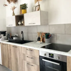 Évier résine noir moucheté TUNIA 1 bac 1 égouttoir