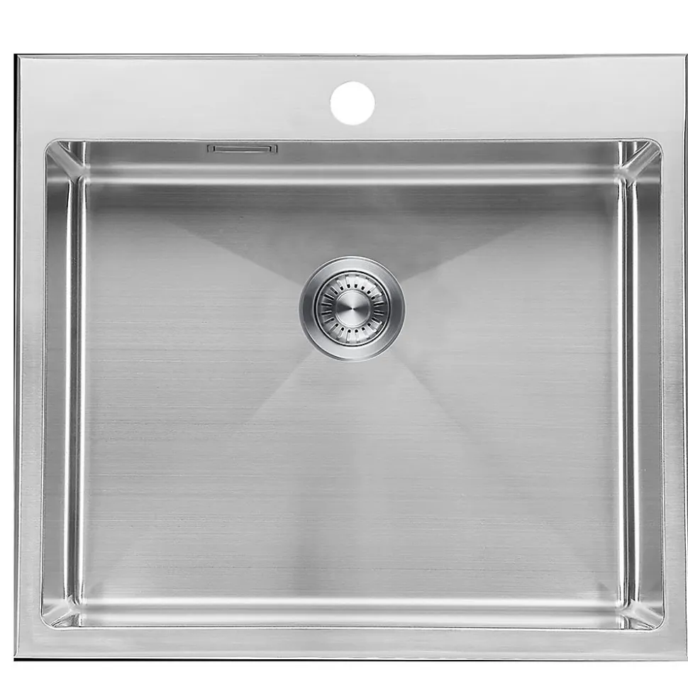 Évier SOL avec finition brossée en acier inoxydable Kibath