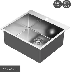 Évier SOL avec finition brossée en acier inoxydable Kibath