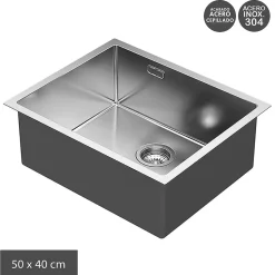 Évier SOLUT avec finition brossée en acier inoxydable Kibath