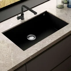 Évier sous-plan 1 Cuve 50x40x20cm R5mm - Quartz Noir Mat - Kera BE FRÉCAN