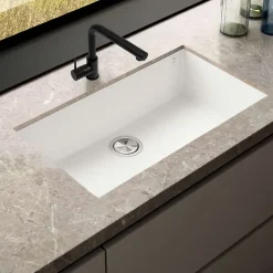 Évier sous-plan 1 Cuve 50x40x20cm R5mm - Quartz Blanc - Kera BE FRÉCAN