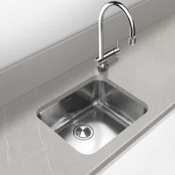 Évier sous-plan 1 Cuve 34x40x18cm R60mm - Acier inox 18/10 - BM Top FRÉCAN