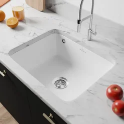 Évier sous-plan en céramique 1 cuve à encastrer Villeroy & Boch Subway blanc mat