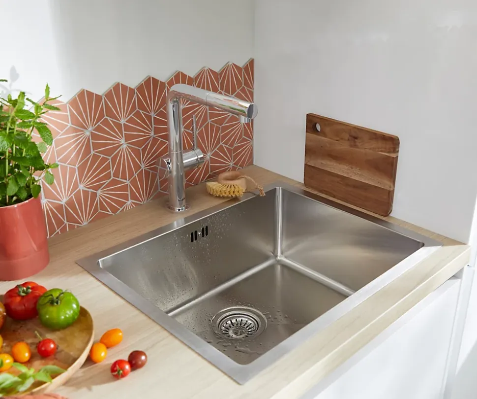 Évier sous-plan en inox 1 bac à encastrer Essebagno Luisa 55