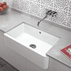 Évier timbre d'office céramique blanc Sanindusa FARMHOUSE 1 bac 795x460