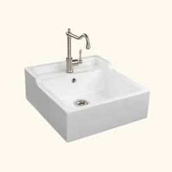 Évier timbre d'office céramique blanc ERNEST 1 bac