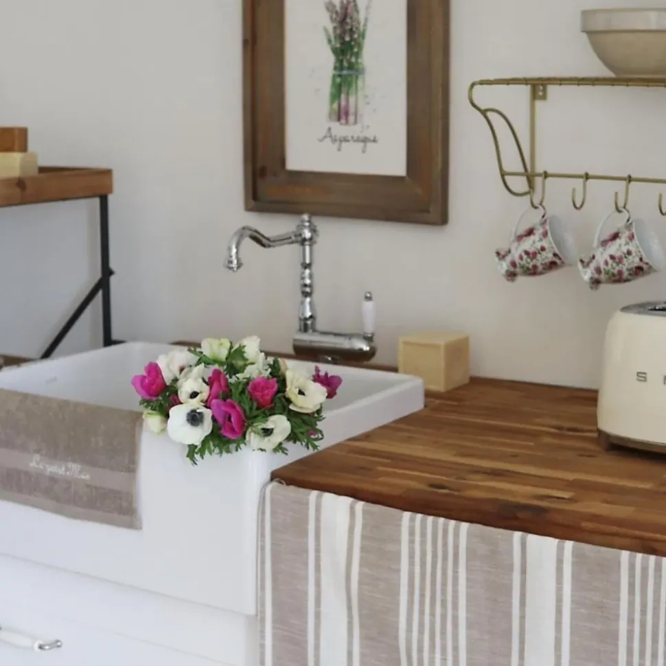 Évier timbre d'office céramique Sanindusa BELFAST blanc 1 bac