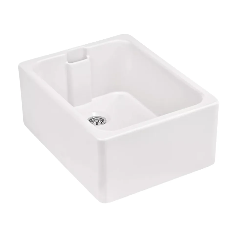 Évier timbre d'office céramique Sanindusa BELFAST blanc 1 bac