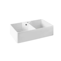 Évier timbre d'office céramique blanc Sanindusa FARMHOUSE 2 bacs 793x491