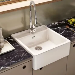 Évier timbre d'office céramique Sanindusa BUTLER blanc 595x630