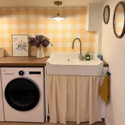 Évier timbre d'office céramique blanc AIMÉ 1 bac - égouttoir à droite