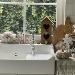 Évier timbre d'office céramique blanc AIMÉ 1 bac - égouttoir à droite