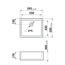 Évier timbre d'office céramique blanc EKIO I 1 bac