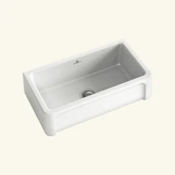 Évier timbre d'office céramique Chambord KATE 1 bac blanc 79x47 cm