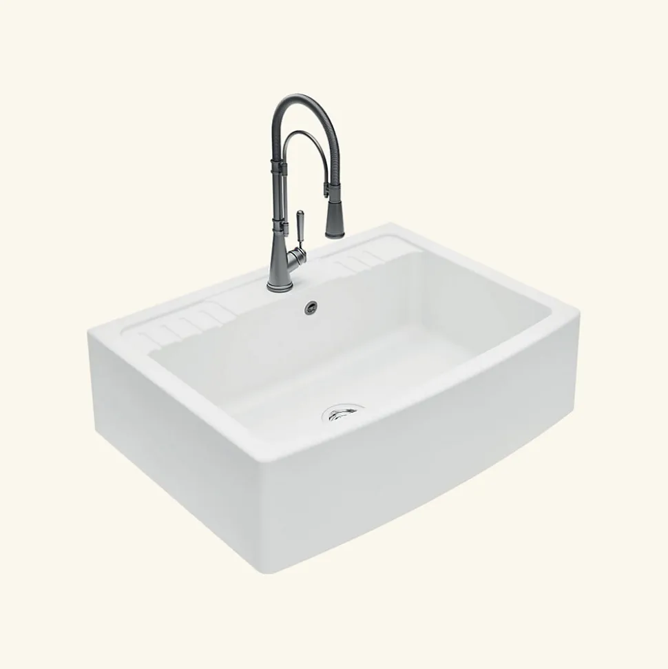 Évier timbre d'office granit blanc FOCA 1 bac