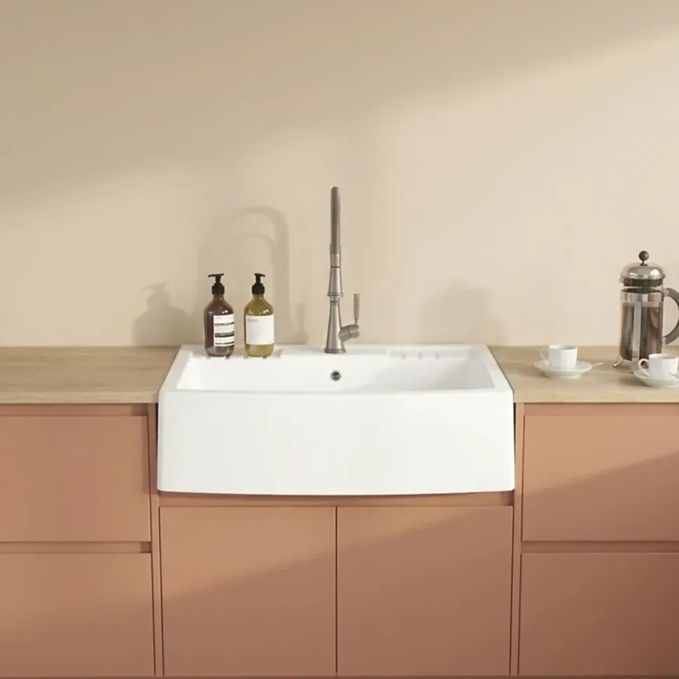 Évier timbre d'office granit blanc FOCA 1 bac