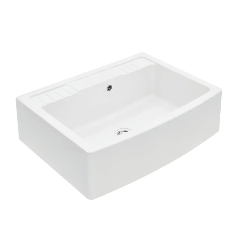 Évier timbre d'office granit blanc FOCA 1 bac