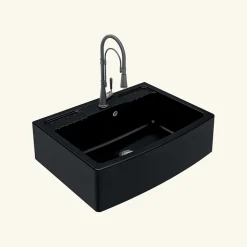 Évier timbre d'office granit noir FOCA 1 bac