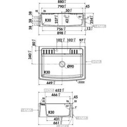 Évier timbre d'office granit noir FOCA 1 bac