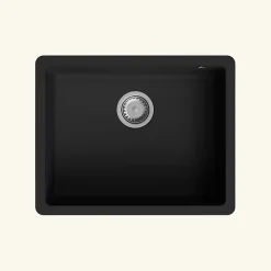 Évier timbre d'office sous-plan Kümbad SWAN granit noir 1 bac
