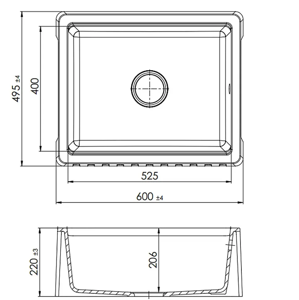 Évier timbre d'office sous-plan granit blanc Kümbad NORA 1 bac