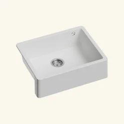 Évier timbre d'office sous-plan Kümbad SWAN granit blanc 1 bac